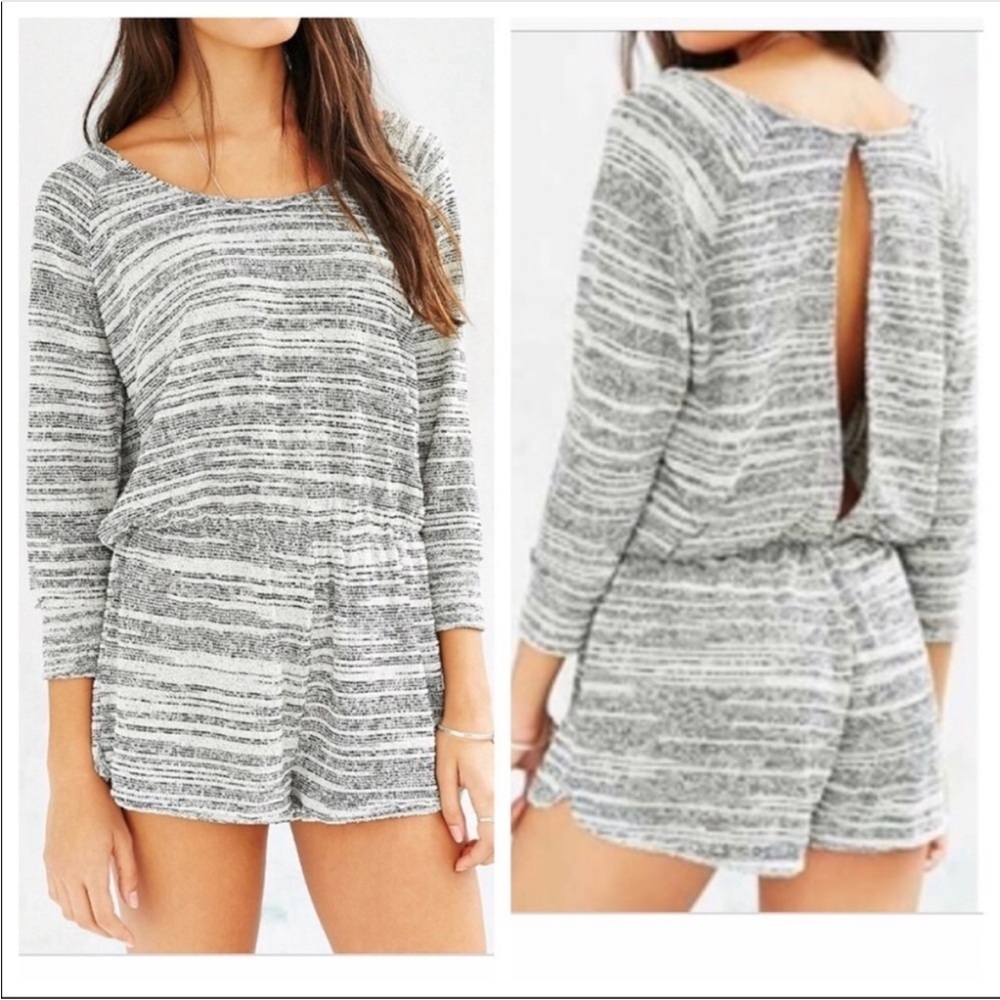 BDG Frayed Hems Cut Out Back Romper